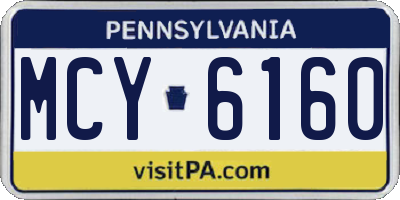 PA license plate MCY6160