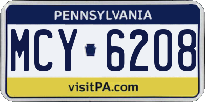 PA license plate MCY6208