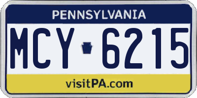 PA license plate MCY6215