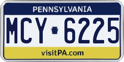 PA license plate MCY6225