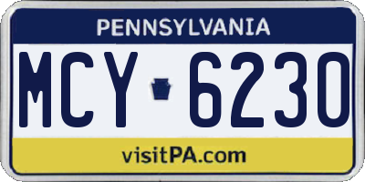 PA license plate MCY6230