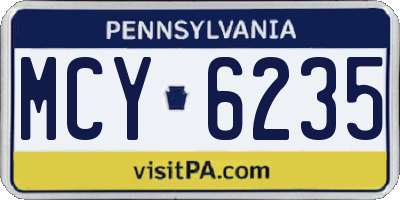 PA license plate MCY6235