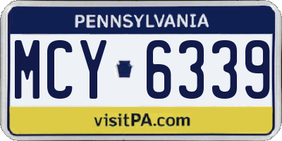 PA license plate MCY6339