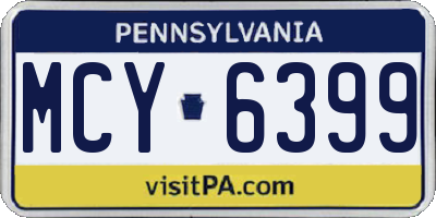 PA license plate MCY6399