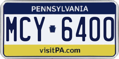PA license plate MCY6400