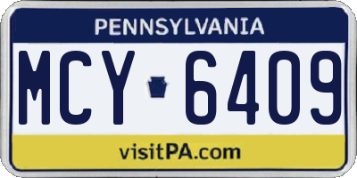PA license plate MCY6409