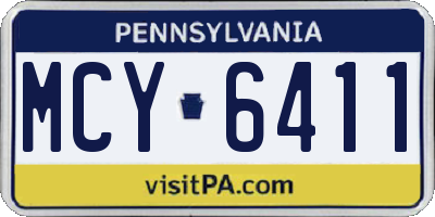 PA license plate MCY6411