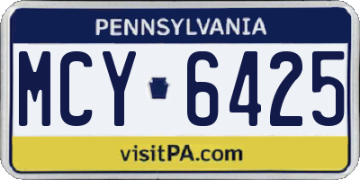 PA license plate MCY6425