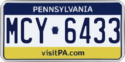 PA license plate MCY6433