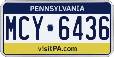 PA license plate MCY6436