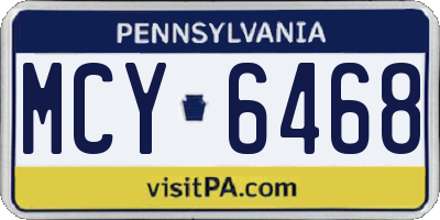 PA license plate MCY6468