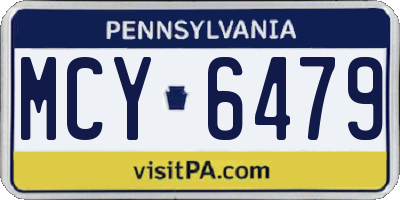 PA license plate MCY6479