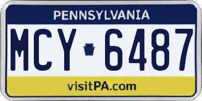 PA license plate MCY6487
