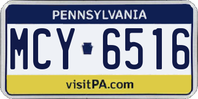 PA license plate MCY6516