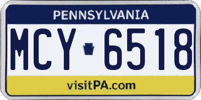PA license plate MCY6518