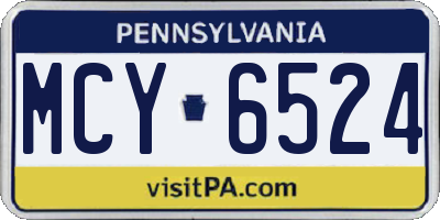 PA license plate MCY6524