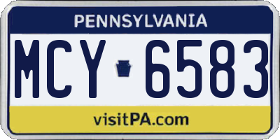 PA license plate MCY6583