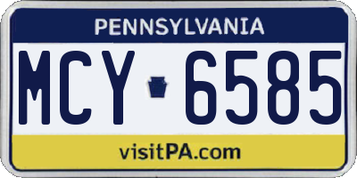 PA license plate MCY6585
