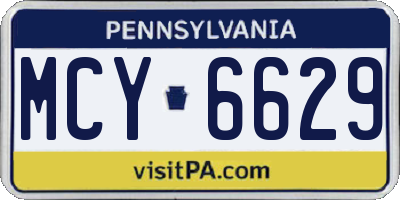 PA license plate MCY6629