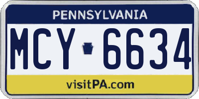 PA license plate MCY6634