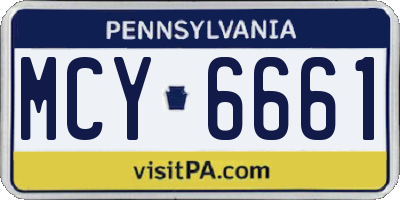 PA license plate MCY6661