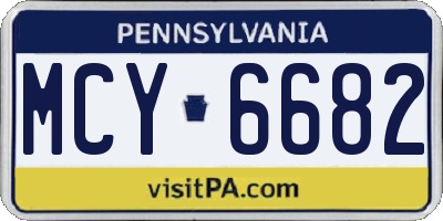 PA license plate MCY6682