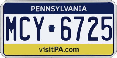 PA license plate MCY6725