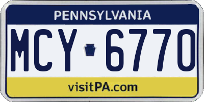 PA license plate MCY6770