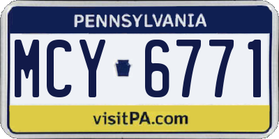 PA license plate MCY6771