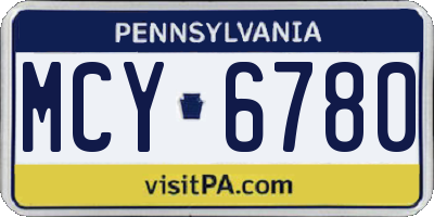 PA license plate MCY6780