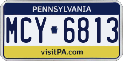 PA license plate MCY6813