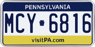 PA license plate MCY6816
