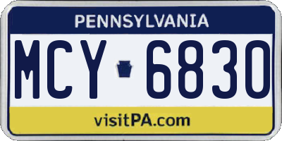 PA license plate MCY6830