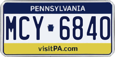 PA license plate MCY6840