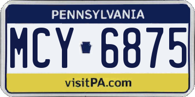 PA license plate MCY6875