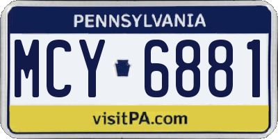 PA license plate MCY6881
