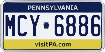 PA license plate MCY6886