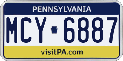 PA license plate MCY6887