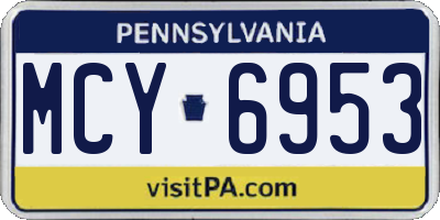 PA license plate MCY6953