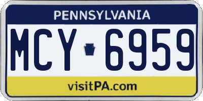 PA license plate MCY6959