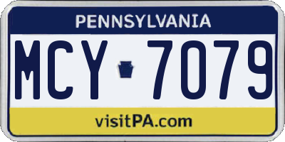 PA license plate MCY7079