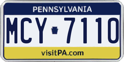 PA license plate MCY7110
