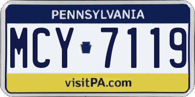 PA license plate MCY7119