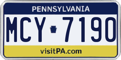 PA license plate MCY7190
