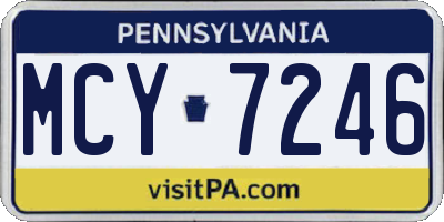 PA license plate MCY7246