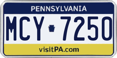 PA license plate MCY7250