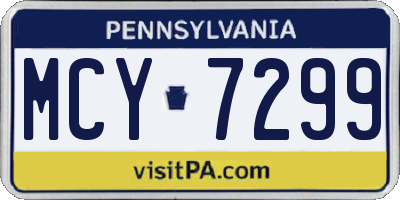 PA license plate MCY7299