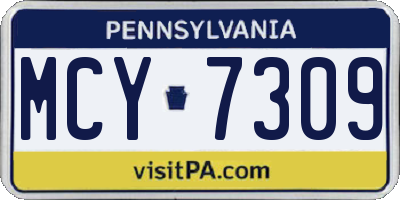 PA license plate MCY7309
