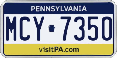 PA license plate MCY7350