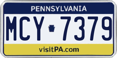 PA license plate MCY7379